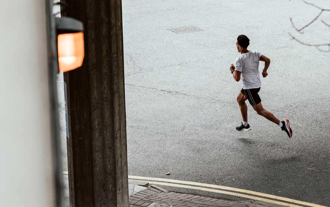 Product showcase featuring premium running shoes